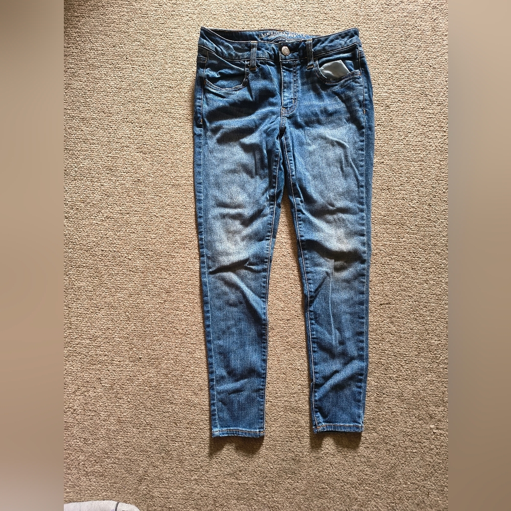 American Eagle Outfitters Blue Super Stretch Jeggings Size 6 Short
